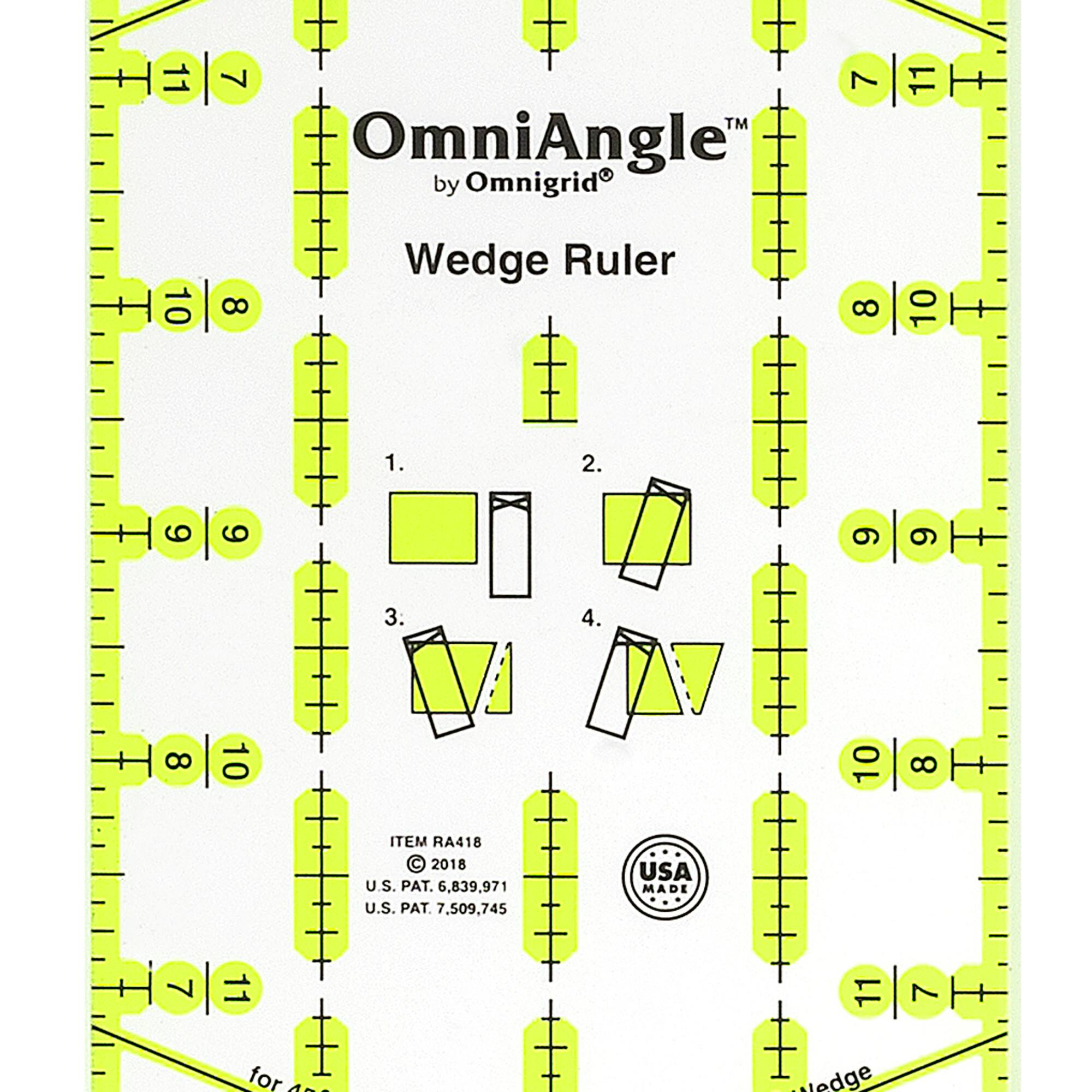 OmniAngle™ by Omnigrid® 4" x 18" Non-Slip Wedge Quilting Ruler